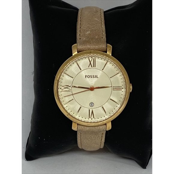 Fossil ES3487 Women Fossil ES3487 Women\'s Sand Leather White Analog Di